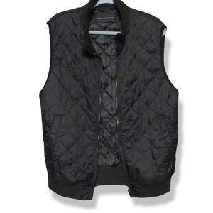 French Connection Marine Quilted Puffer Black Vest XL